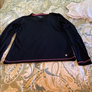 Bally Total Fitness Black Long Sleeve Top Small